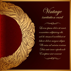 Vintage background, greeting and invitation card with ornament