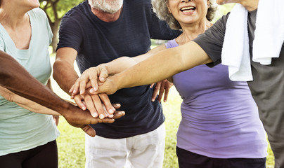 Wall Mural - Group Of Senior Retirement Exercising Togetherness Concept