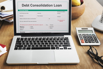 Canvas Print - Debt Consolidation Loan Financial Concept