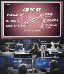 Canvas Print - Airport Flight Ticket Selection Transportation Concept