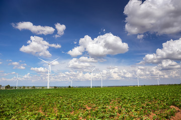 Wind turbines farm