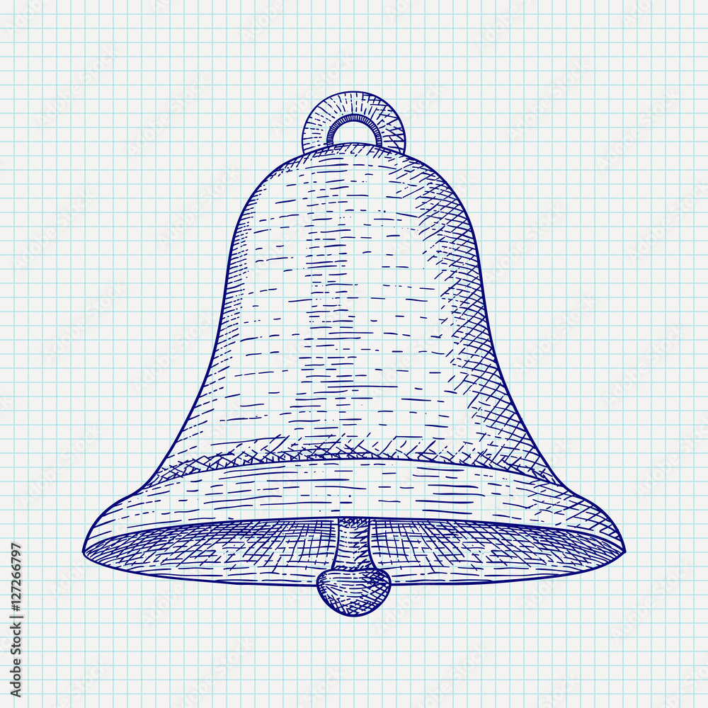 Bell. Hand drawn sketch Stock Vector | Adobe Stock