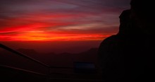 Sequoia National Park, California, USA - View From The Granite Dome Of Moro Rock Formation At Spectecular Sunset With Colorful Sky And Clouds - Timelapse With Pan Left To Right 