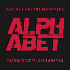 Poster - Decorative alphabet vector font. Oblique letters symbols and numbers. Typography for headlines, posters, logos etc.