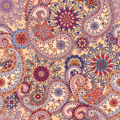 Naklejka the pattern of mandalas and paisley pattern in indian style.