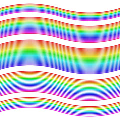 Poster - Stirped rainbow waves - design element set