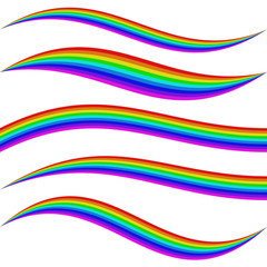 Poster - Stirped rainbow waves - graphic element set