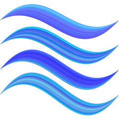 Poster - Blue abstract water symbol element design set