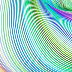 Poster - Multicolored fractal curved stripe background
