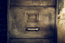 Distressed Metal Filing Cabinet