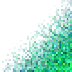 Poster - Green square mosaic background corner design