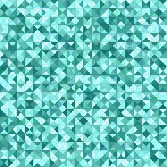 Aufkleber - Teal color triangle mosaic background design