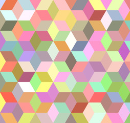 Poster - Colorful 3d cube mosaic background design