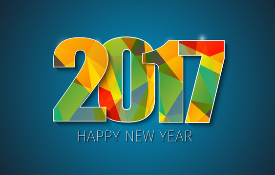 Horizontal banner template (background) Happy New Year 2017