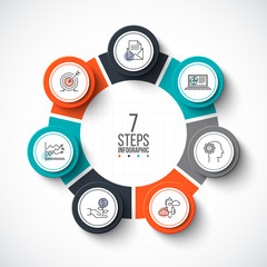 Fototapete - Vector infographic design template.