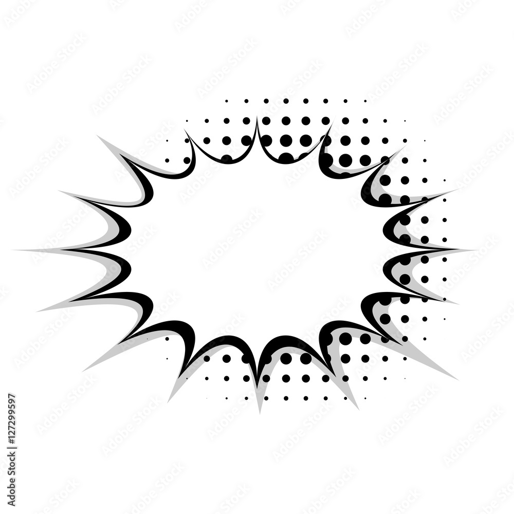 Blank template comic speech star bubble halftone dot background style ...