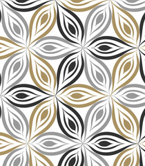 Wall Mural - Vector pattern. Repeating geometric flowers