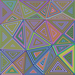 Poster - Colorful concentric triangle mosaic background