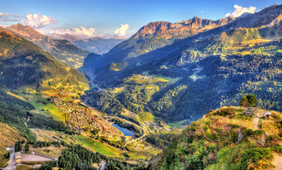 Sticker - View of Airolo village from the Gotthard Pass, Switzerland