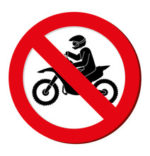 No Motorcycle Prohibition Sign Design Vector Illustration Eps 10
