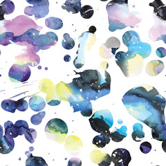 Wall Mural - watercolor galaxy background.