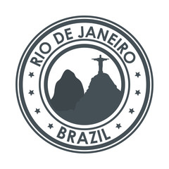 Poster - rio de janeiro brazil monument christ design vector illustration eps 10