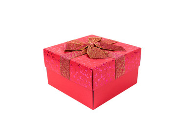 Red gift box isolate on white background