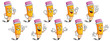 Pencil mascot vector pack, Pencil character set, vector of Pencil
