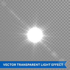 Poster - Bright sun light effect. Glow star flash