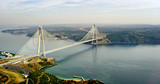 New bosphorus bridge of Istanbul, Turkey. Aerial view of Yavuz Sultan Selim Bridge.
