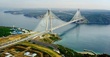 New bosphorus bridge of Istanbul, Turkey. Aerial view of Yavuz Sultan Selim Bridge.
