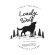 Old label with wolf
