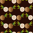 Seamless background with coconuts