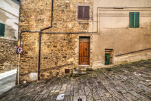 Narrow Street On Hill In Tuscany