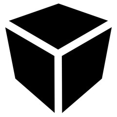 Fototapete - Crate / box or cube icon, symbol. Geometry, shipping, delivery,