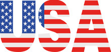 USA Word With Flag