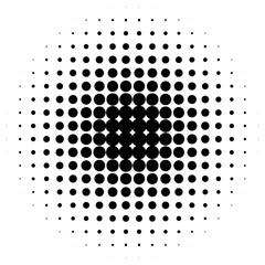 Poster - Halftone circles, halftone dots pattern. Monochrome half-tone