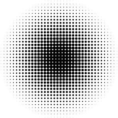 Poster - Halftone circles, halftone dots pattern. Monochrome half-tone