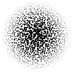 Leinwandbilder - Chaotic pointillist (half-tone) circle pattern. Random dots.
