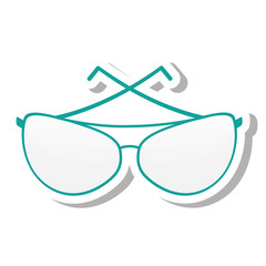 Sticker - glasses modern style isolated icon vector illustration design