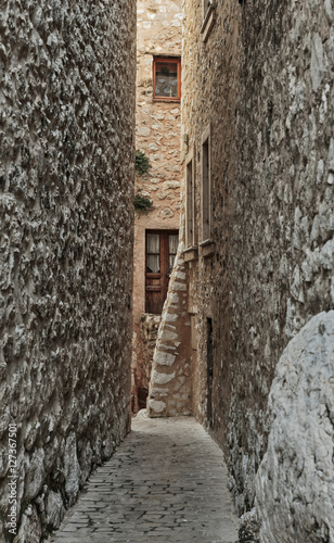 Plakat na zamówienie Narrow cobbled street in the old village , France.