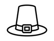 © martialred - Pilgrim hat on Thanksgiving or capotain line art icon for apps and websites