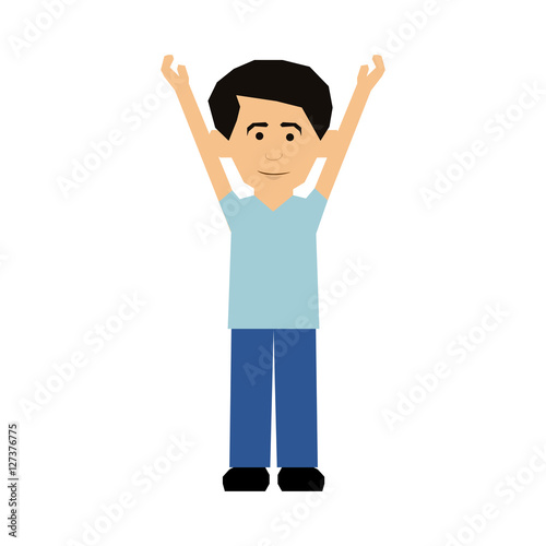 man with arms up cartoon icon image vector illustration design Buy