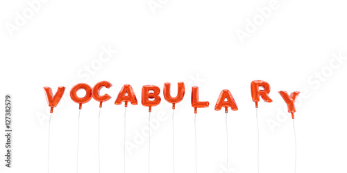Vocabulary Word Made From Red Foil Balloons 3d Rendered Can