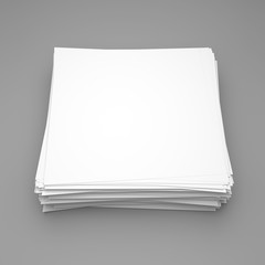 Wall Mural - Stack of white paper on gray background