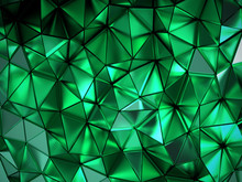 Abstract Green Mesh Polygon Texture Background ,3d Rendering 