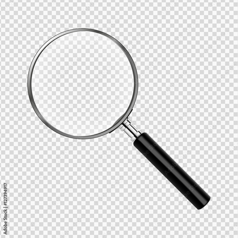 realistic magnifying glass vector - obrazy, fototapety, plakaty 
