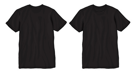 blank t shirt template. black t-shirt vector.