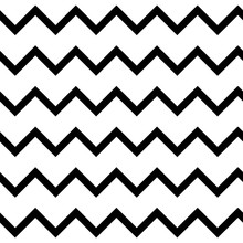 Zigzag Chevron Seamless Pattern Background In Black And White. Retro Vintage Vector Design.