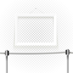 Poster - Photorealistic bright gallery. Blank picture frame on transparen